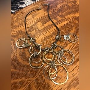 LAST CHANCE Boho vintage Sundance handmade look two tone hammered necklace